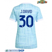 Maglie da calcio Juventus Jonathan David #30 Seconda Maglia Femminile 2025-26 Manica Corta